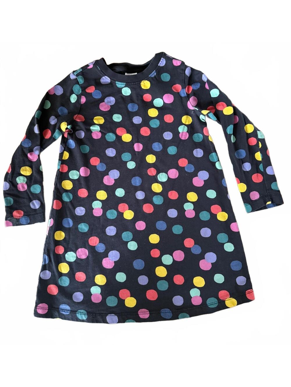 Hanna Andersson 6-7 Long Sleeve Polka Dot Dress